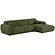 Clyde Olijfgroen 3-Zits Bank + Chaise Lounge Rechts