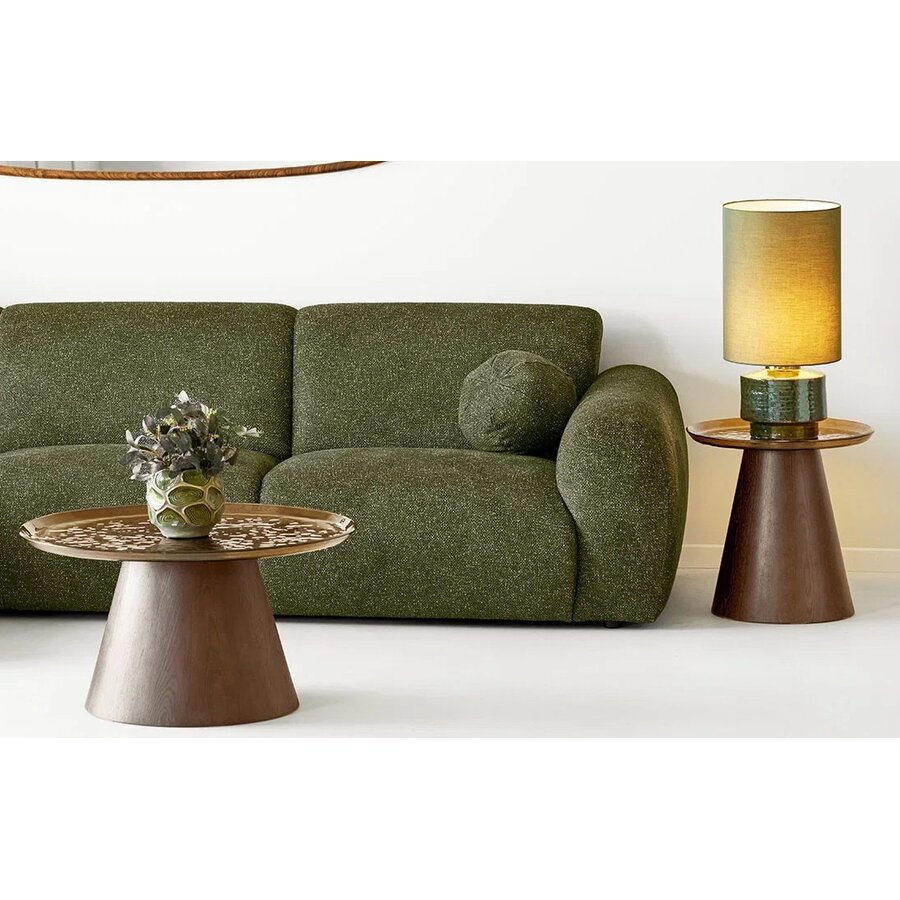 House Nordic Orvieto Ronde Salontafel Set Glas/Essenhout