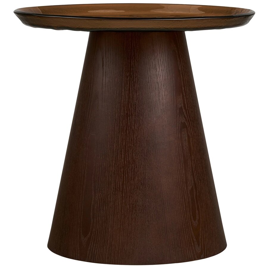 Orvieto Ronde Bijzettafel Glas/Essenhout Ø50 cm House Nordic Orvieto Ronde Bijzettafel Glas/Essenhout Ø50 cm
