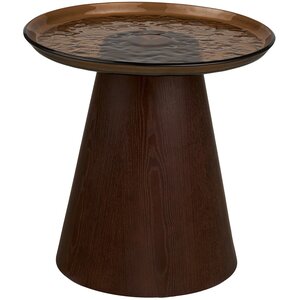 House Nordic Orvieto Ronde Bijzettafel Glas/Essenhout Ø50 cm