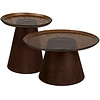 Orvieto Ronde Salontafel Set Glas/Essenhout