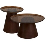 House Nordic Orvieto Ronde Salontafel Set Glas/Essenhout
