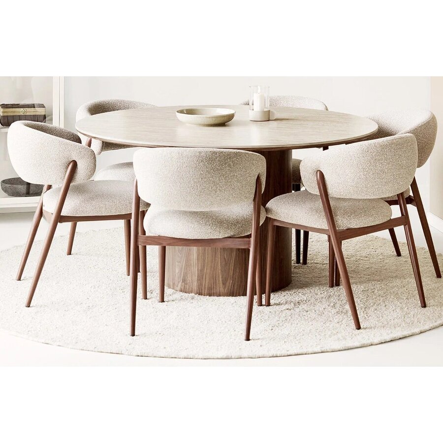 House Nordic Delphi Ronde Eettafel Travertin Ø140 cm
