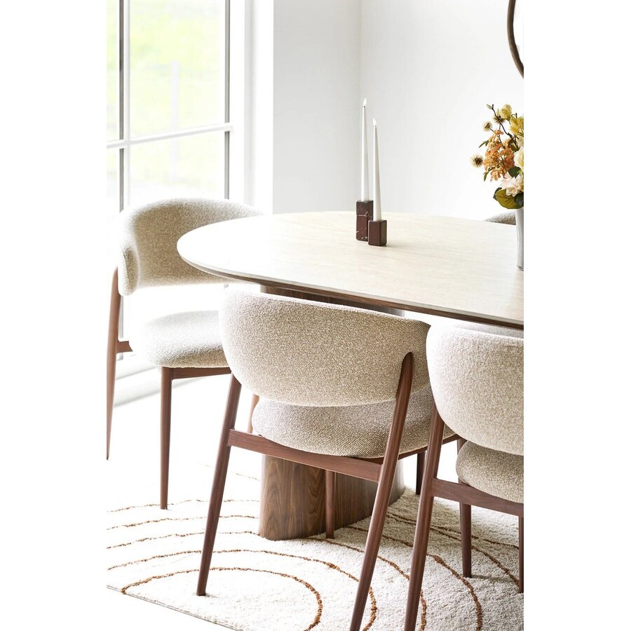 House Nordic Delphi Ovale Eettafel Travertin 210 cm