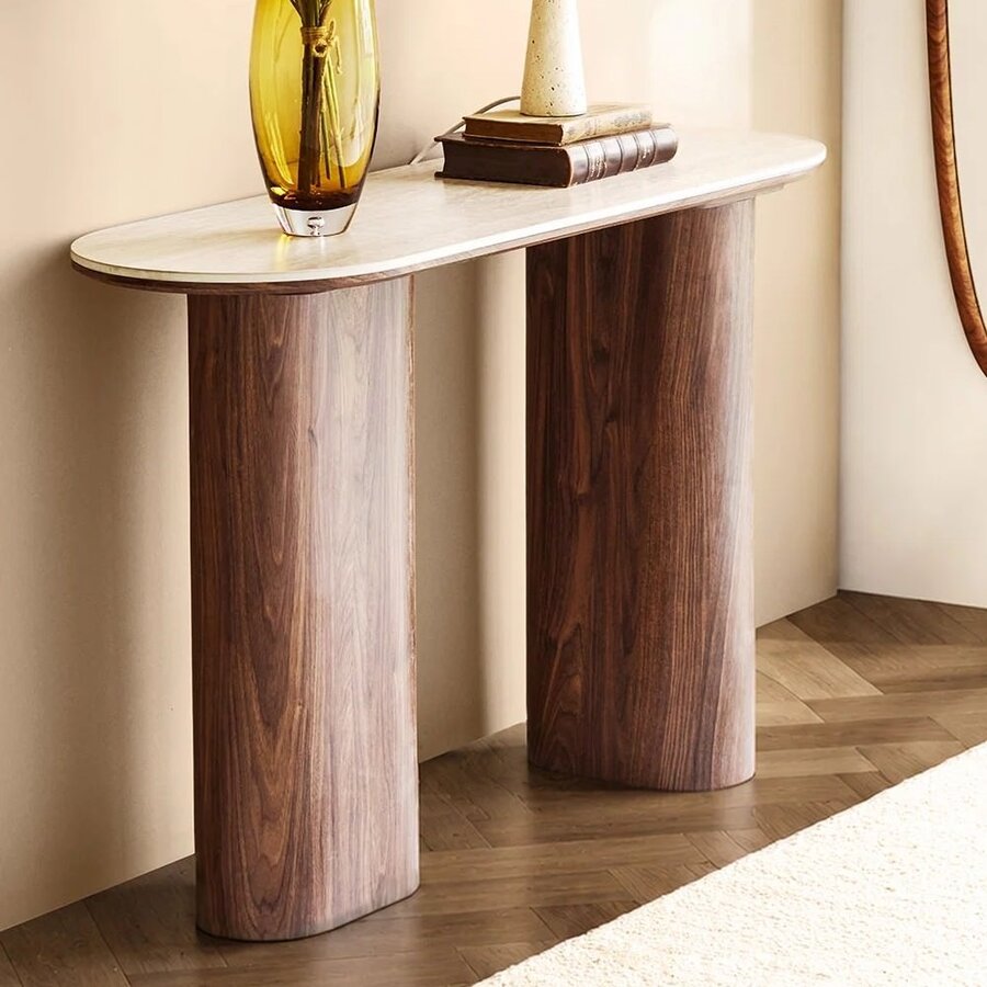 House Nordic Delphi Ovale Sidetable Travertin W120 cm