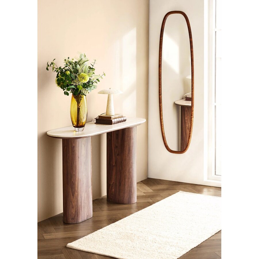 House Nordic Delphi Ovale Sidetable Travertin W120 cm