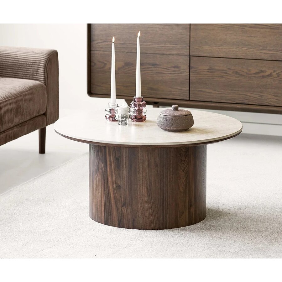 Delphi Ronde Salontafel Travertin Ø80 cm House Nordic Delphi Ronde Salontafel Travertin Ø80 cm