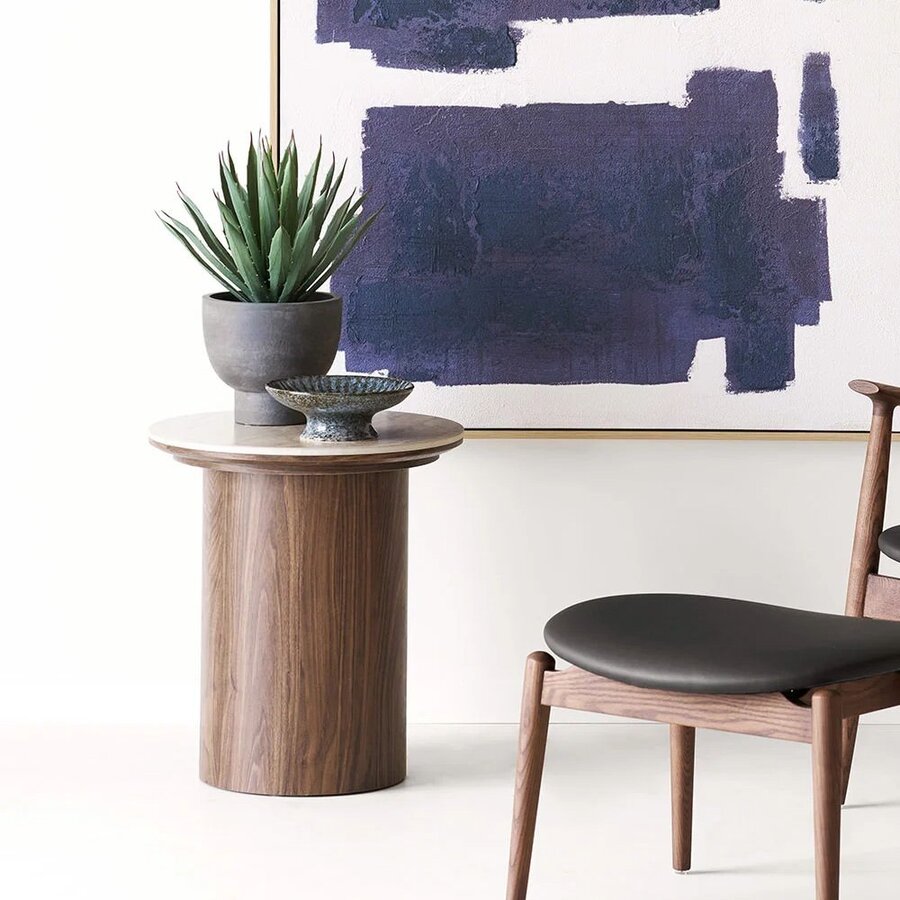 House Nordic Delphi Ronde Bijzettafel Travertin Ø45 cm