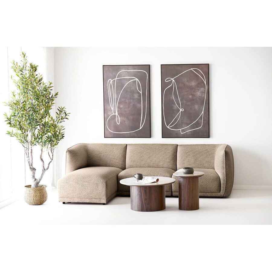 House Nordic Delphi Ronde Bijzettafel Travertin Ø45 cm
