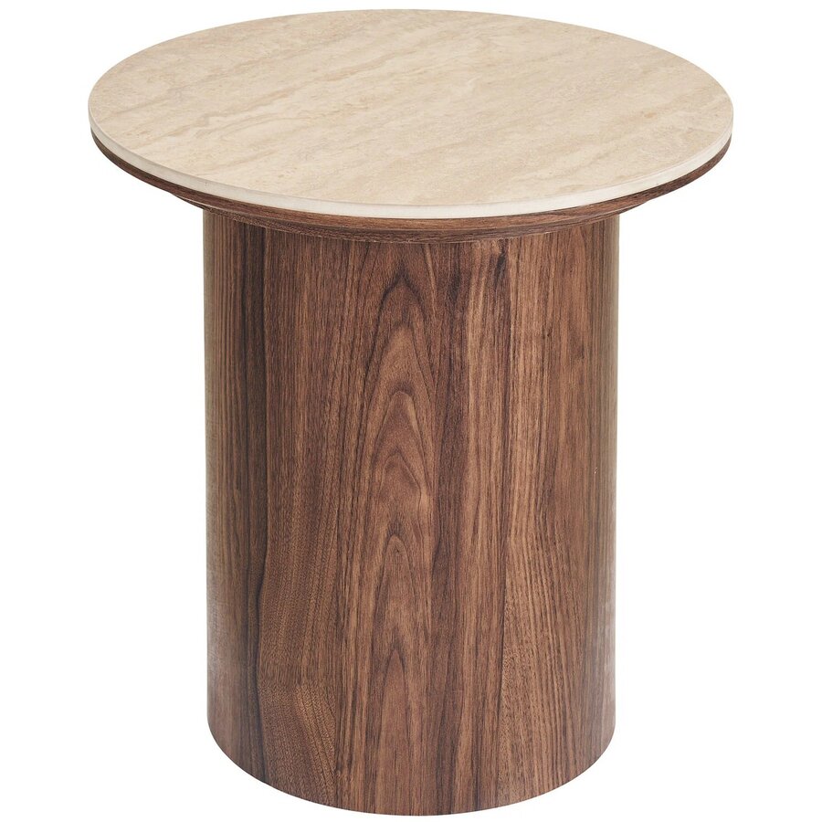 House Nordic Delphi Ronde Bijzettafel Travertin Ø45 cm