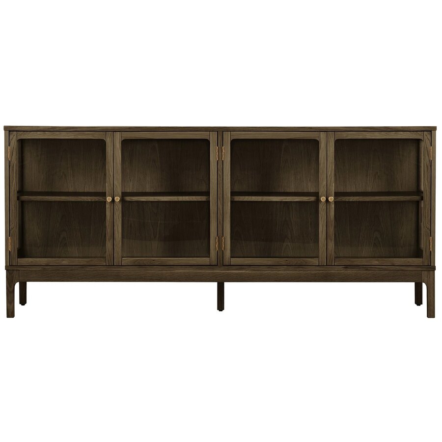 House Nordic Zamora Donkerbruin Eiken / Glas Dressoir W180 cm