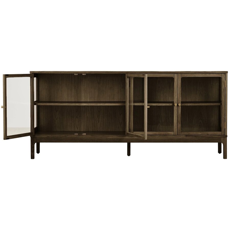 House Nordic Zamora Donkerbruin Eiken / Glas Dressoir W180 cm