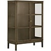 Zamora Donkerbruin Eiken / Glas Opbergkast H126 cm