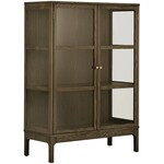 House Nordic Zamora Donkerbruin Eiken / Glas Opbergkast H126 cm