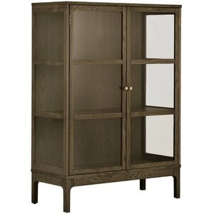 House Nordic Zamora Donkerbruin Eiken / Glas Opbergkast H126 cm