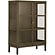 Zamora Donkerbruin Eiken / Glas Opbergkast H126 cm