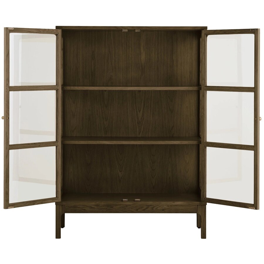 House Nordic Zamora Donkerbruin Eiken / Glas Opbergkast H126 cm