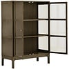 Zamora Donkerbruin Eiken / Glas Opbergkast H126 cm
