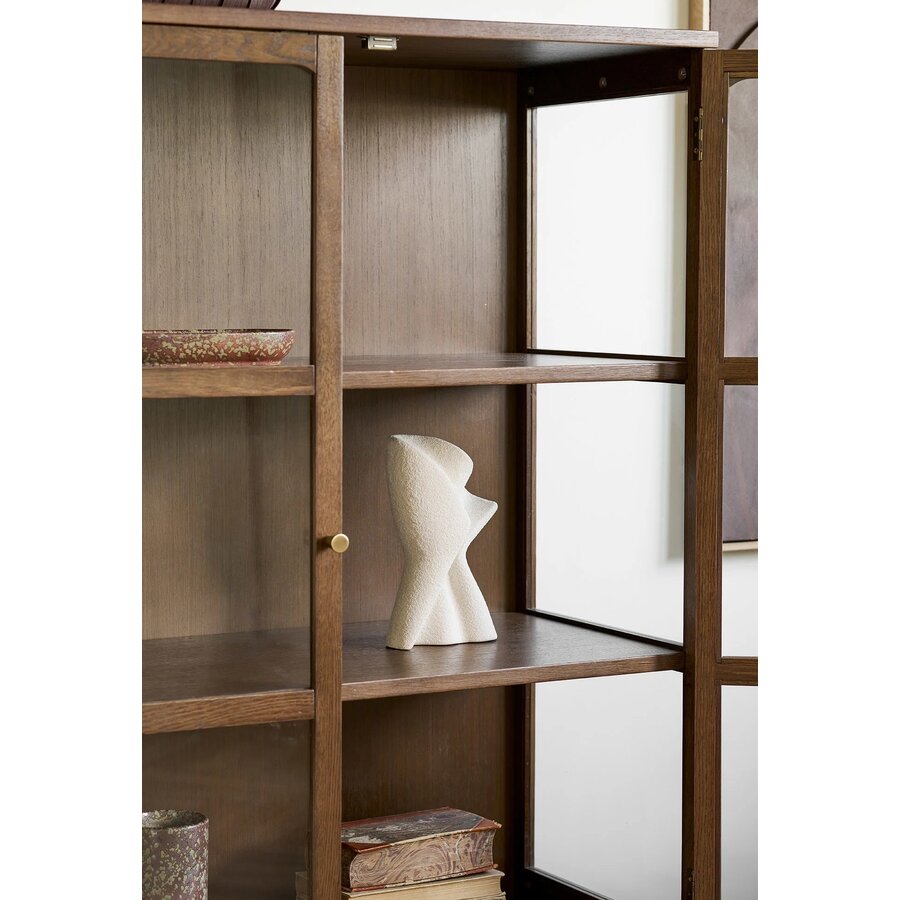 House Nordic Zamora Donkerbruin Eiken / Glas Opbergkast H126 cm