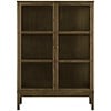 Zamora Donkerbruin Eiken / Glas Opbergkast H126 cm