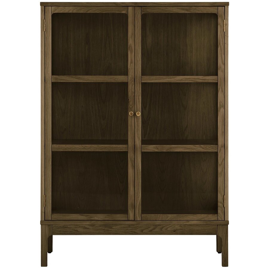 House Nordic Zamora Donkerbruin Eiken / Glas Opbergkast H126 cm