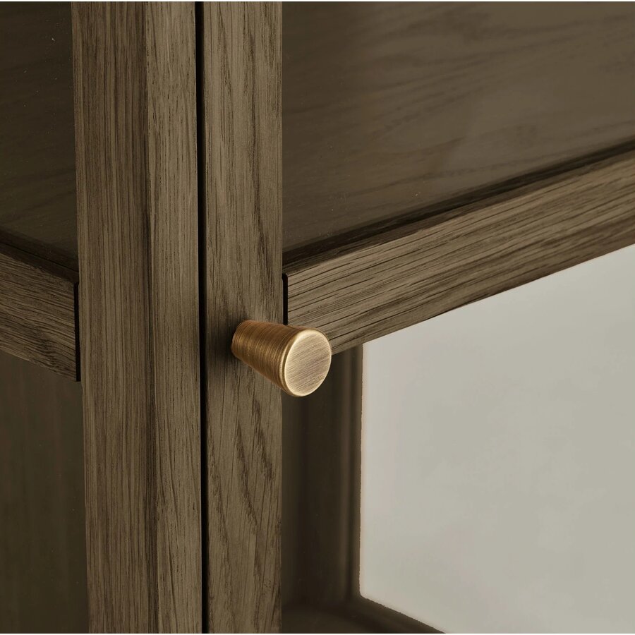 House Nordic Zamora Donkerbruin Eiken / Glas Vitrinekast met 1-Deur