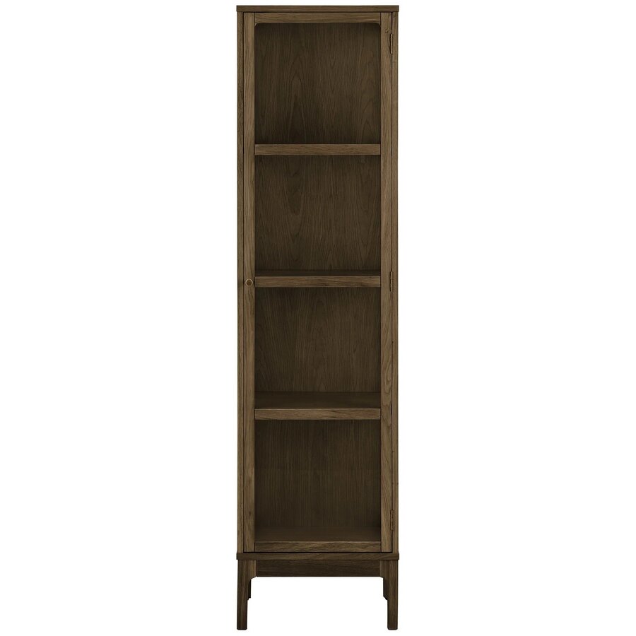 House Nordic Zamora Donkerbruin Eiken / Glas Vitrinekast met 1-Deur