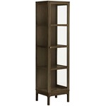 House Nordic Zamora Donkerbruin Eiken / Glas Vitrinekast met 1-Deur