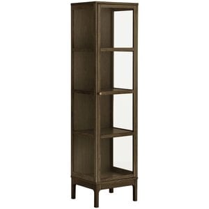 House Nordic Zamora Donkerbruin Eiken / Glas Vitrinekast met 1-Deur