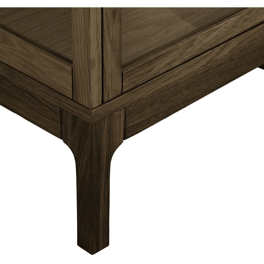 House Nordic Zamora Donkerbruin Eiken / Glas Vitrinekast met 1-Deur