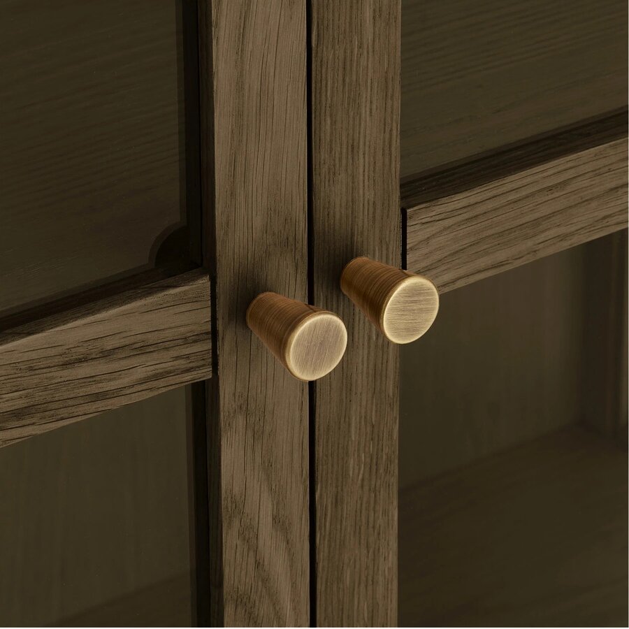 House Nordic Zamora Donkerbruin Eiken / Glas Vitrinekast met 2-Deuen