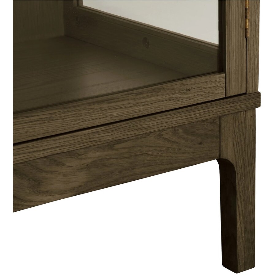 House Nordic Zamora Donkerbruin Eiken / Glas Vitrinekast met 2-Deuen