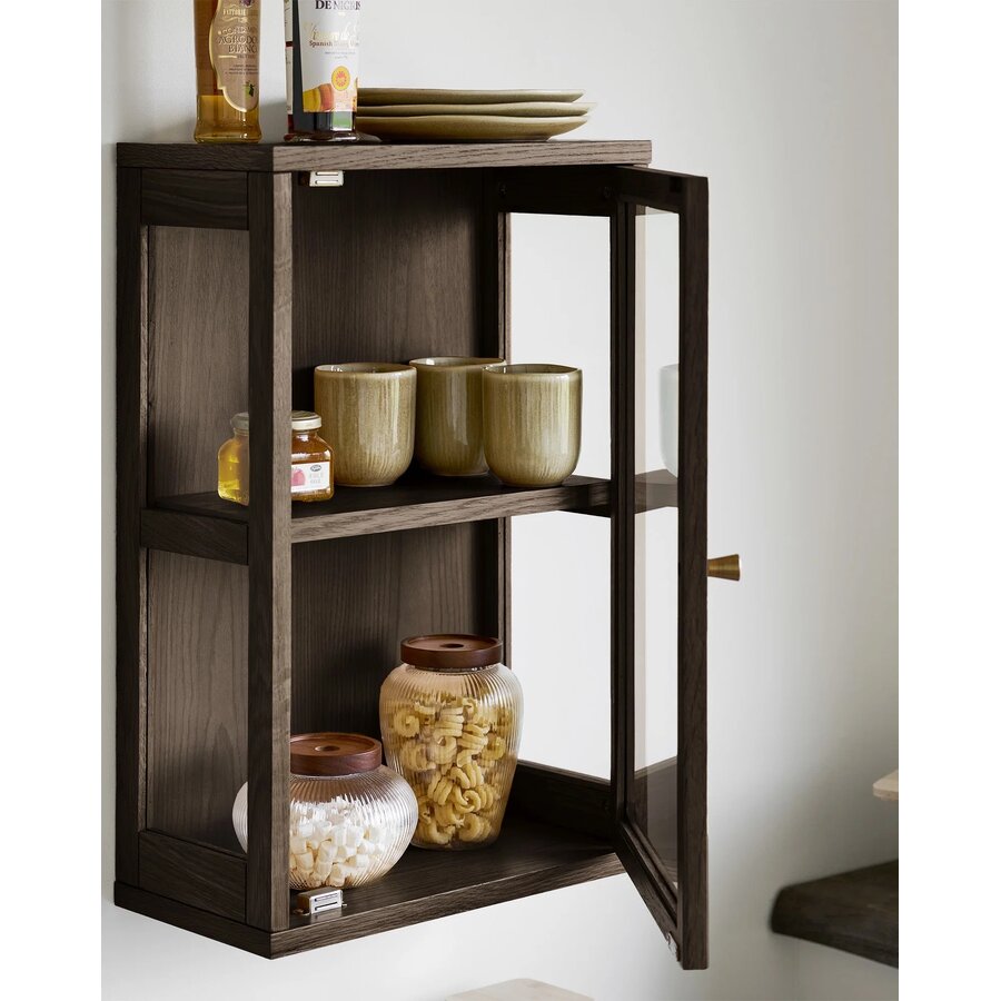 House Nordic Zamora Donkerbruin Eiken / Glas Wandkast