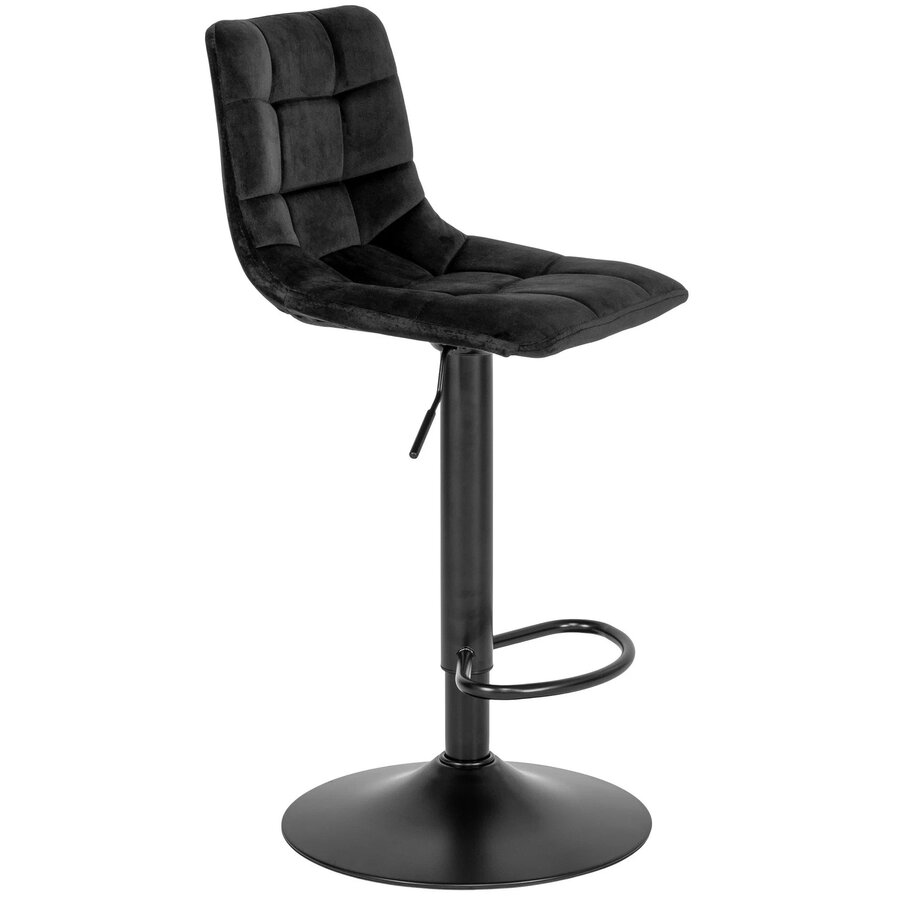 House Nordic Middelfart Barstoel met Voetsteun Velvet Zwart