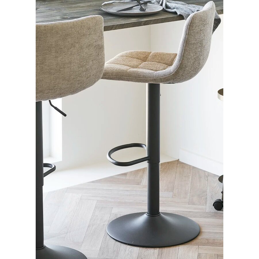 Middelfart Barstoel met Voetsteun Grijs/Zwart House Nordic Middelfart Barstoel met Voetsteun Grijs/Zwart