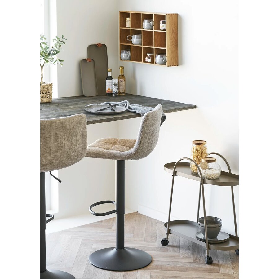 Middelfart Barstoel met Voetsteun Grijs/Zwart House Nordic Middelfart Barstoel met Voetsteun Grijs/Zwart