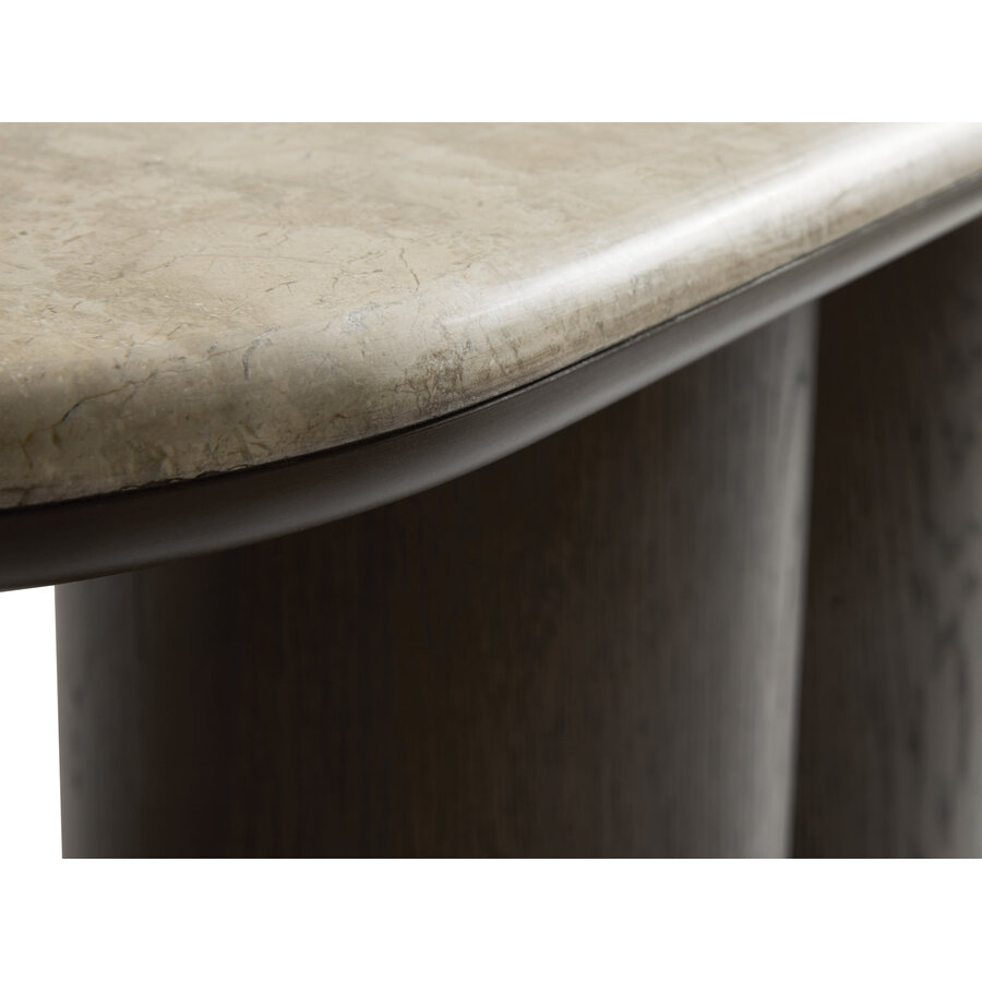 Piazze Ovale Sidetable Marmer / Espresso Bruin Hygge Interiors Piazze Ovale Sidetable Marmer / Espresso Bruin