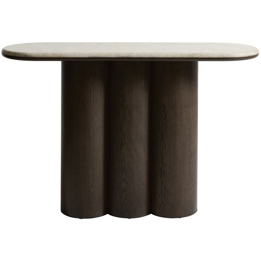 Piazze Ovale Sidetable Marmer / Espresso Bruin Hygge Interiors Piazze Ovale Sidetable Marmer / Espresso Bruin