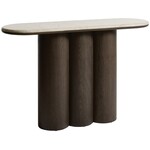 Hygge Interiors Piazze Ovale Sidetable Marmer / Espresso Bruin Hygge Interiors Piazze Ovale Sidetable Marmer / Espresso Bruin
