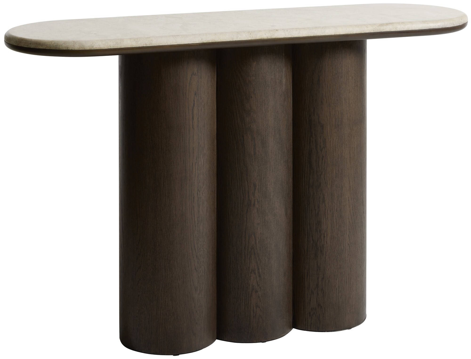 Hygge Interiors Piazze Ovale Sidetable Marmer / Espresso Bruin
