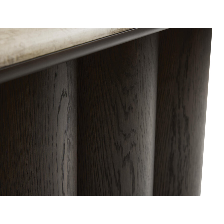 Piazze Ovale Sidetable Marmer / Espresso Bruin Hygge Interiors Piazze Ovale Sidetable Marmer / Espresso Bruin