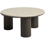 Hygge Interiors Piazze Ronde Salontafel Marmer / Espresso Bruin Hygge Interiors Piazze Ronde Salontafel Marmer / Espresso Bruin