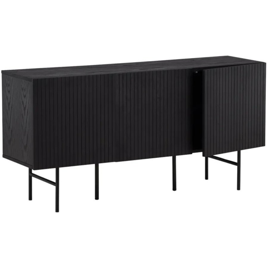 Hjem Interiors Björkön Zwart Eiken Dressoir met 3-Deuren