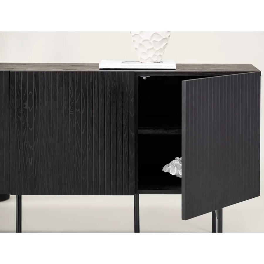 Hjem Interiors Björkön Zwart Eiken Dressoir met 3-Deuren