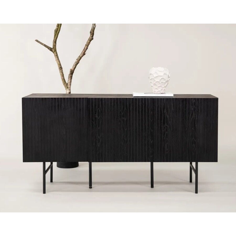 Hjem Interiors Björkön Zwart Eiken Dressoir met 3-Deuren