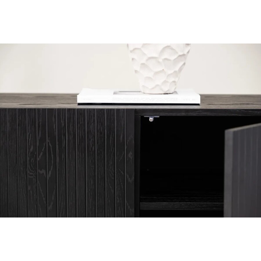 Hjem Interiors Björkön Zwart Eiken Dressoir met 3-Deuren