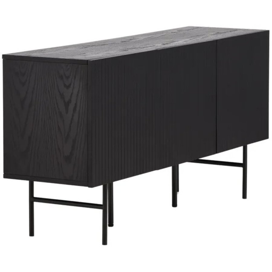 Hjem Interiors Björkön Zwart Eiken Dressoir met 3-Deuren