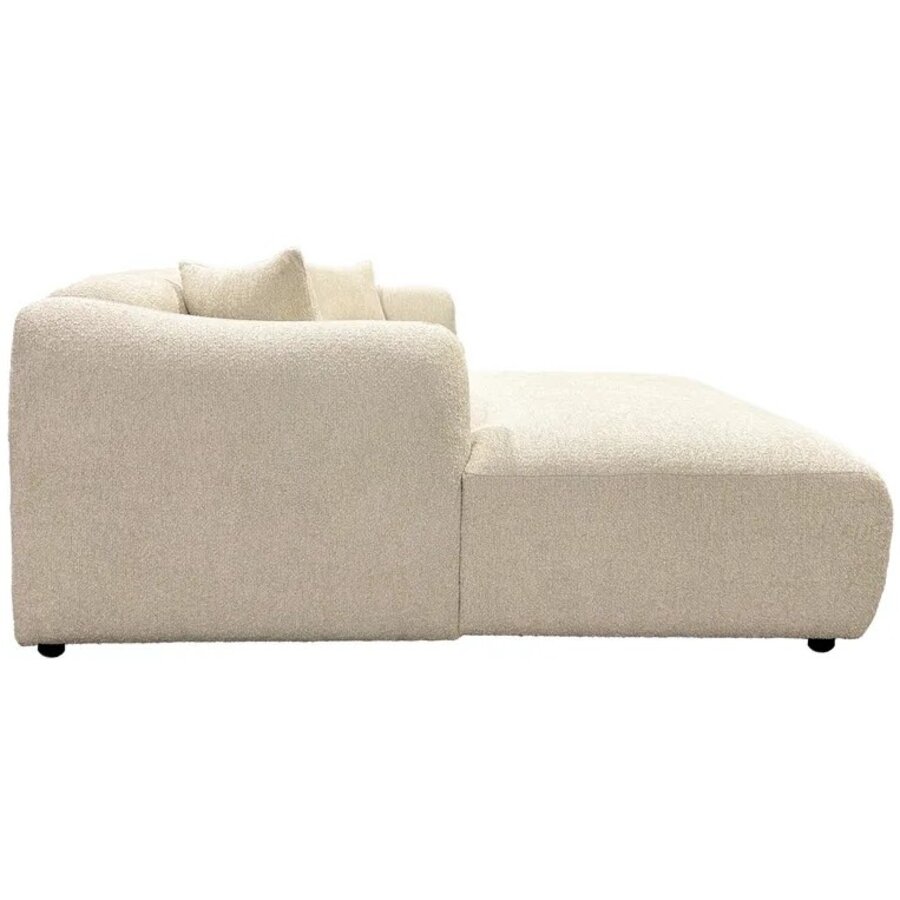 Hjem Interiors Leia Beige Bouclé 3-Zits Bank + Chaise Lounge Links