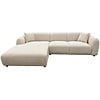 Leia Beige Bouclé 3-Zits Bank + Chaise Lounge Links