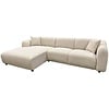 Leia Beige Bouclé 3-Zits Bank + Chaise Lounge Links